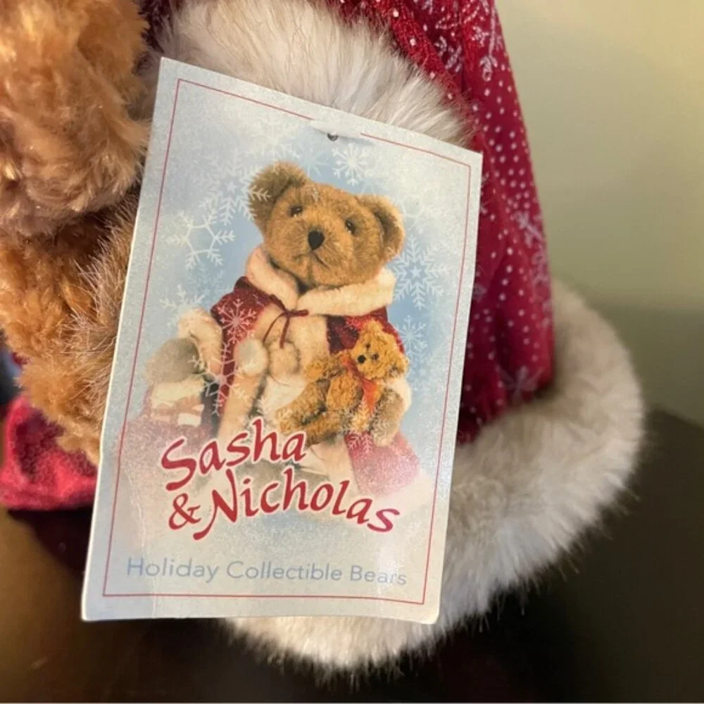 2003 Sasha & Nicholas Plush Christmas Bear w/Baby Gifts Collectible Holiday 15